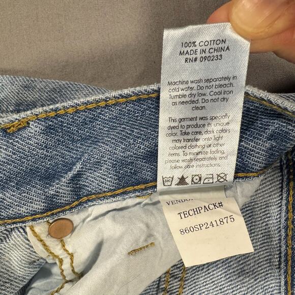 PacSun Women's Y2K Eco Medium Blue Distressed Dad Button Fly Jeans - Size 23 - Picture 9 of 9